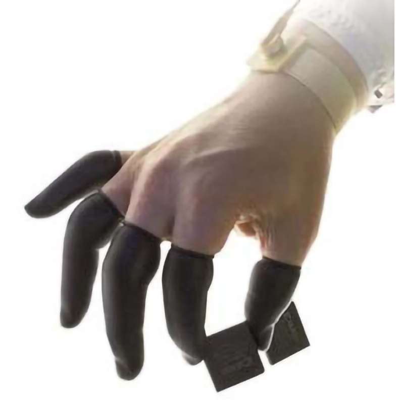 Fingercots ESD Powder-Free Blk Latex X-Lrg